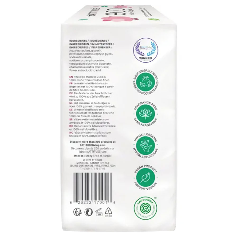 Attitude - Eco-Baby Natural Wipes Refills Pack Of 3