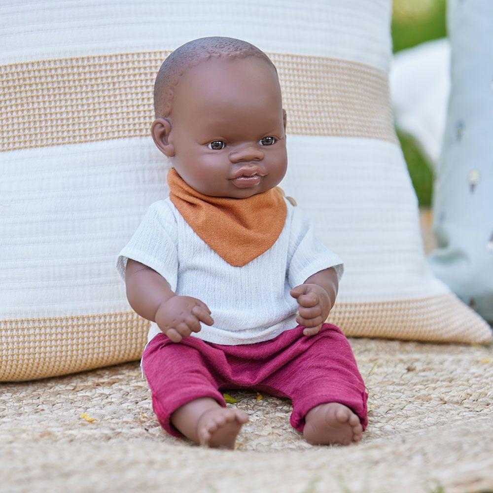 Miniland Baby - African Boy Doll - 32cm - Brown