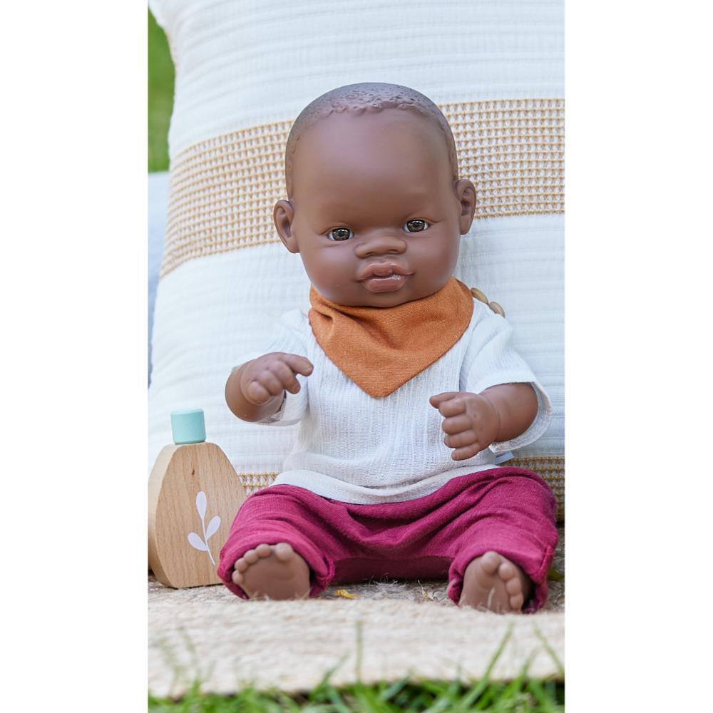 Miniland Baby - African Boy Doll - 32cm - Brown