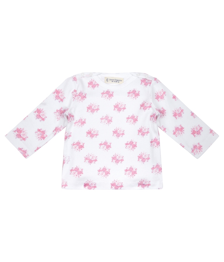 سينس أورجانيكس بلوزة بأكمام طويلة أزهار زهري