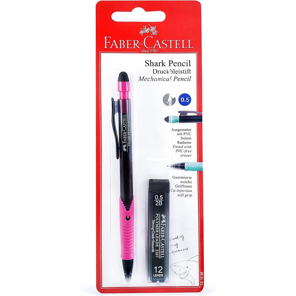Faber-Castell - Shark Pencil 0.5mm with Tube Lead - Assorted
