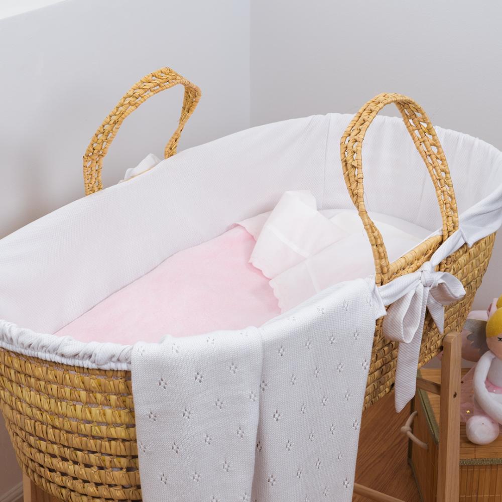 Bumble & Bird - Plumeti Baby Bedding Set For Moses Basket - 3pcs - Pink