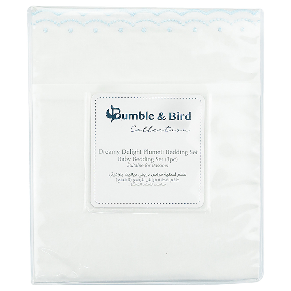 Bumble & Bird - Plumeti Baby Bedding Set For Bassinet - 3pcs - Blue