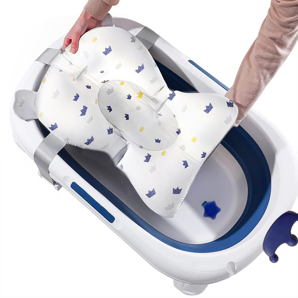 Bumble & Bird Foldable Bathtub Crown Style with Cushion - Blue