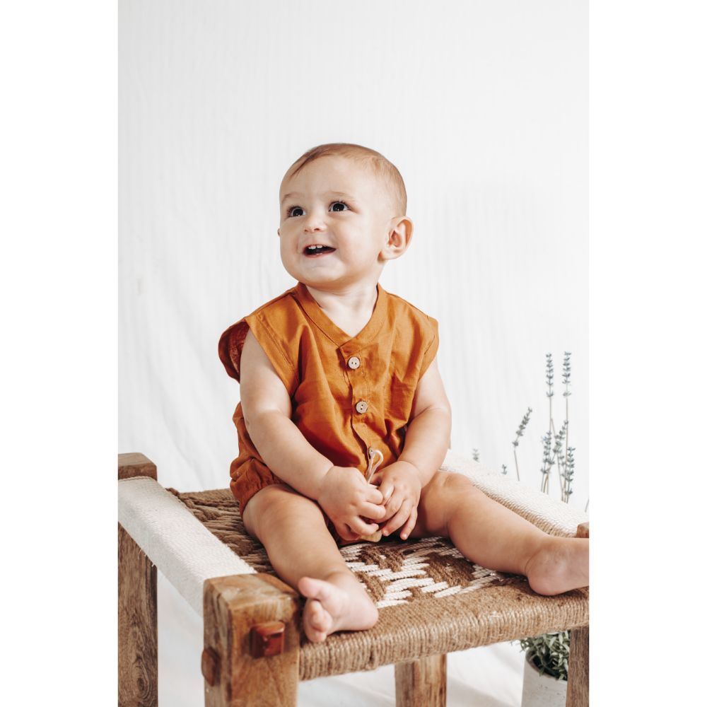 Renly - Noah Onesie - Dark Orange