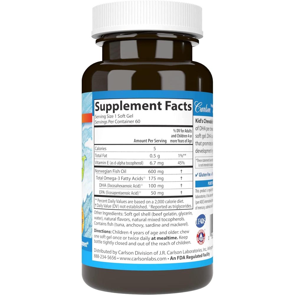 Carlson - Kids Chewable DHA 60 Soft Gels