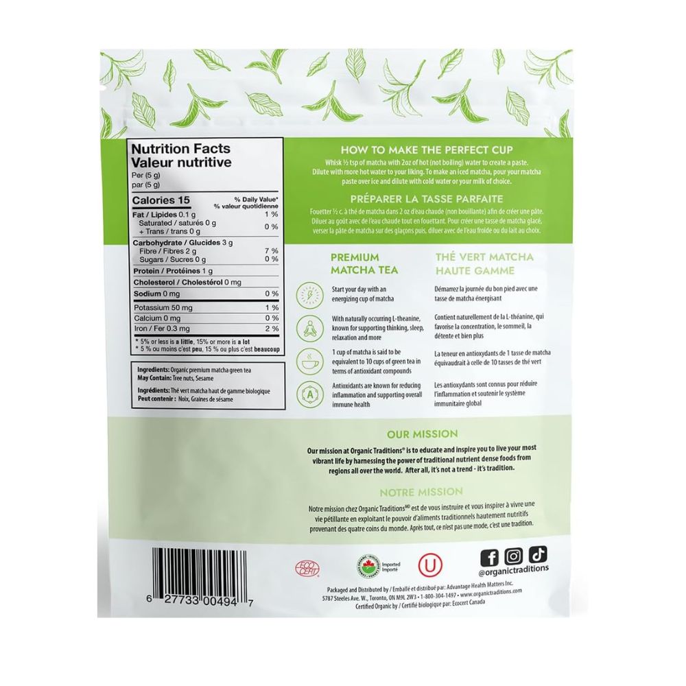 Organic Traditions Premium Matcha Tea 100g