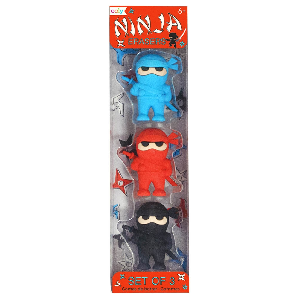 Ooly - Ninja Erasers - Set of 3