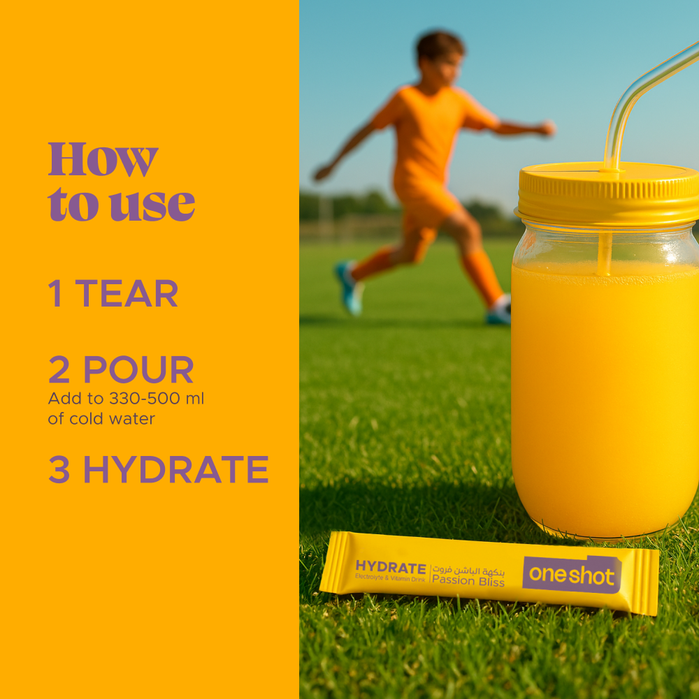 ون شوت - أعواد ترطيب للأطفال بالإلكتروليتات - بنكهة باشن بليس - 7 قطع