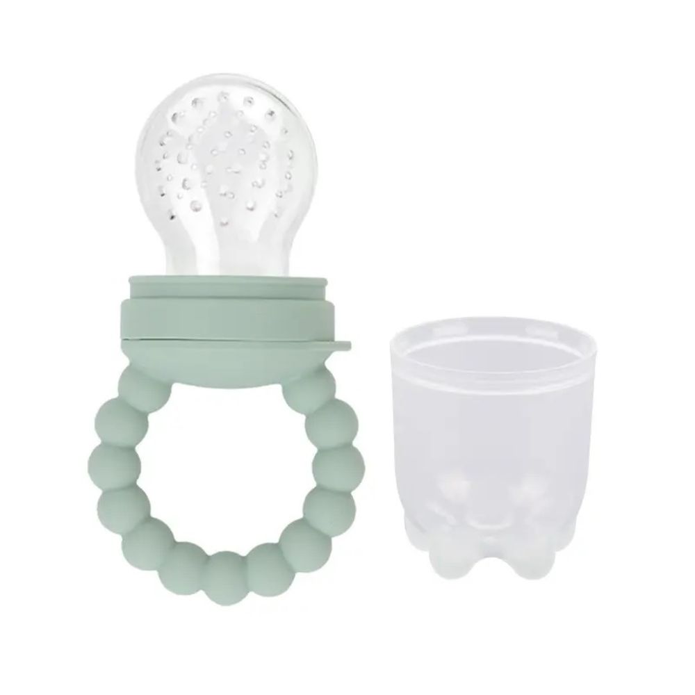 Pikkaboo - Chew & Feed Teether With Fruit Pacifier Duo - Pink