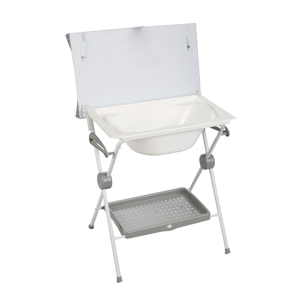 Plastimyr Standing Bath & Changing Table - Grey Dots (Exclusive)