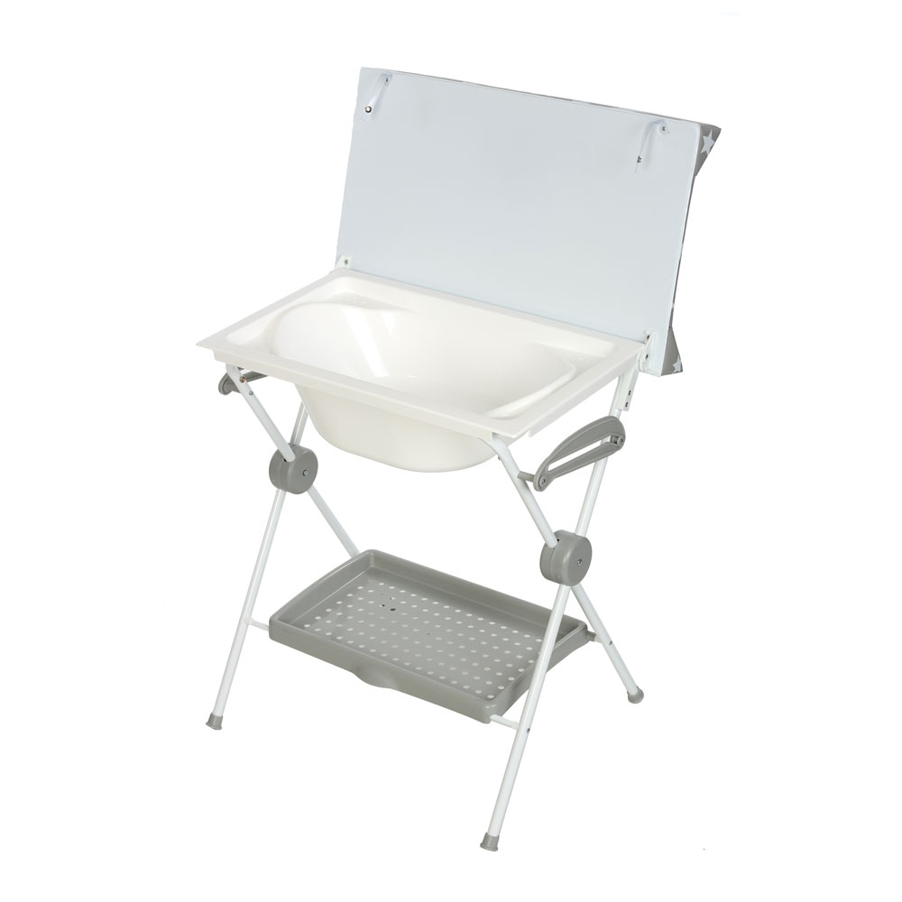 Plastimyr Standing Bath & Changing Table - Grey Dots (Exclusive)