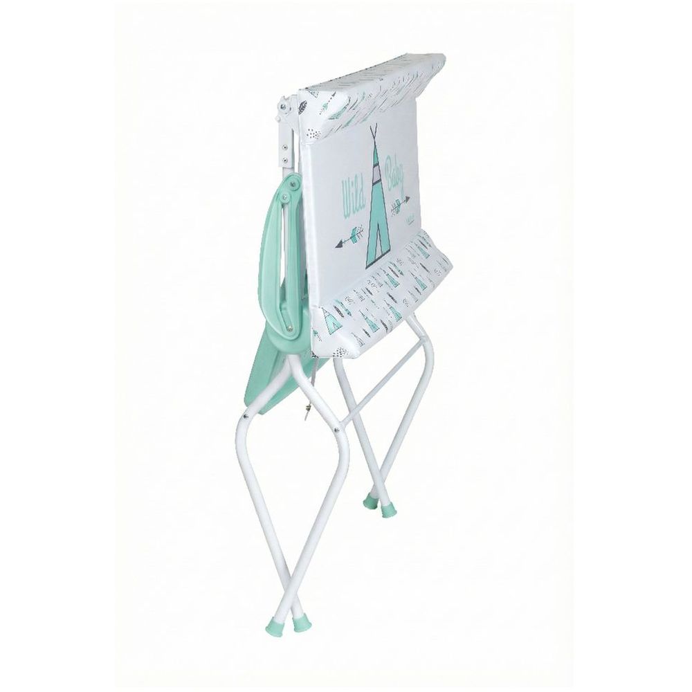 بلاستيمير- حوض استحمام المواليد + طاولة غيار- أزرق (حصري)