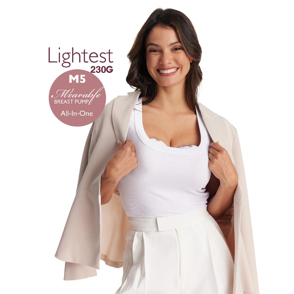 Momcozy - Wearable Double Breast Pump M5 Set - Maroon