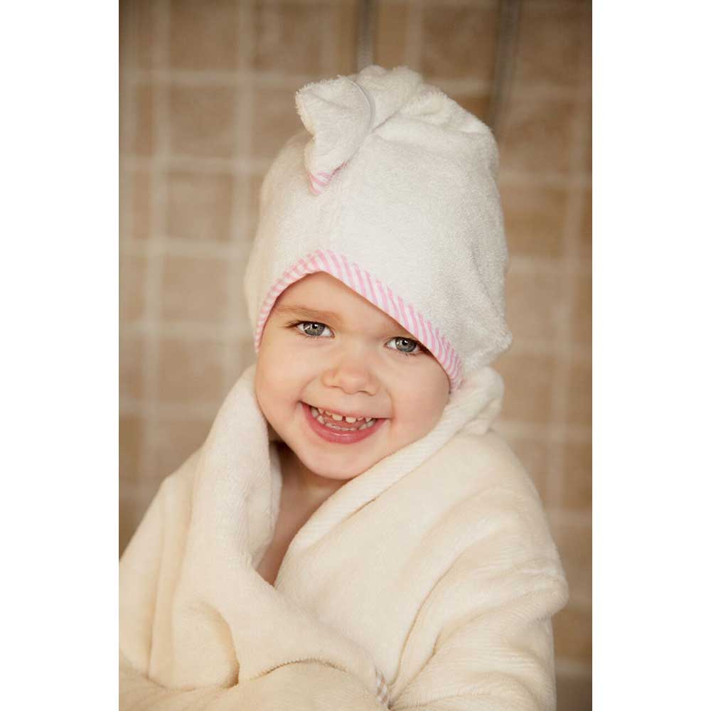 منشفة شعر كادل تويست من الخيزران - حافة مخططة باللون الوردي - كادل دراي