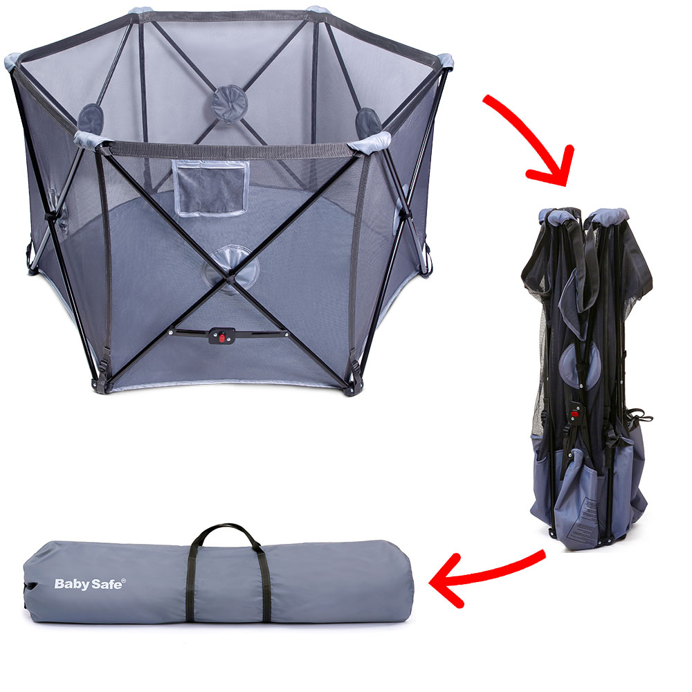Baby Safe - Foldable Playard - Grey