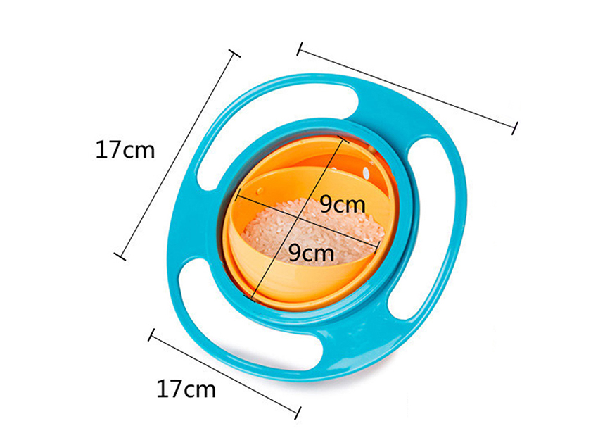 Eazy Kids Gyro Spill Proof Bowl with Lid - Blue