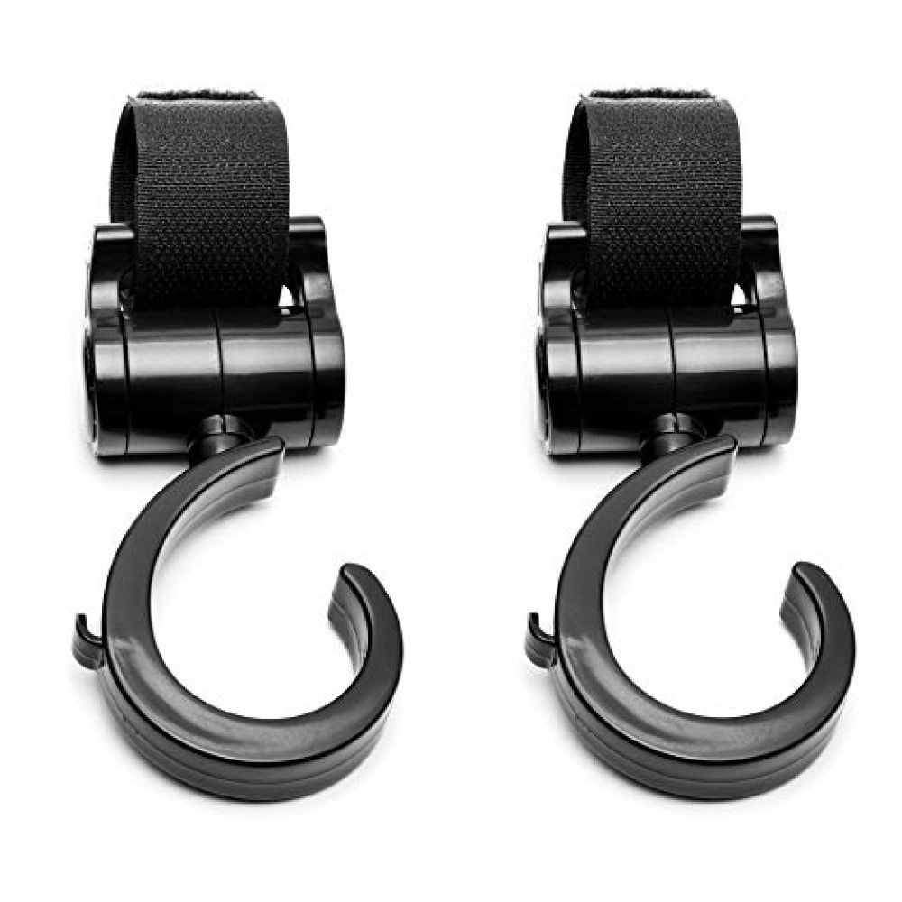 Little Story - Rotating Compatible Stroller Hooks - Black