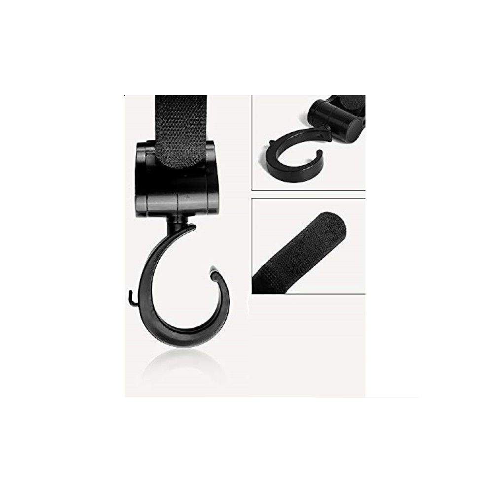 Little Story - Rotating Compatible Stroller Hooks - Black