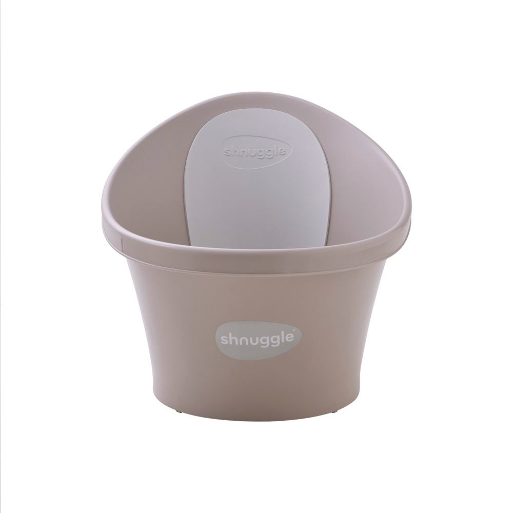 Shnuggle - Baby Bath Tub - Taupe with White