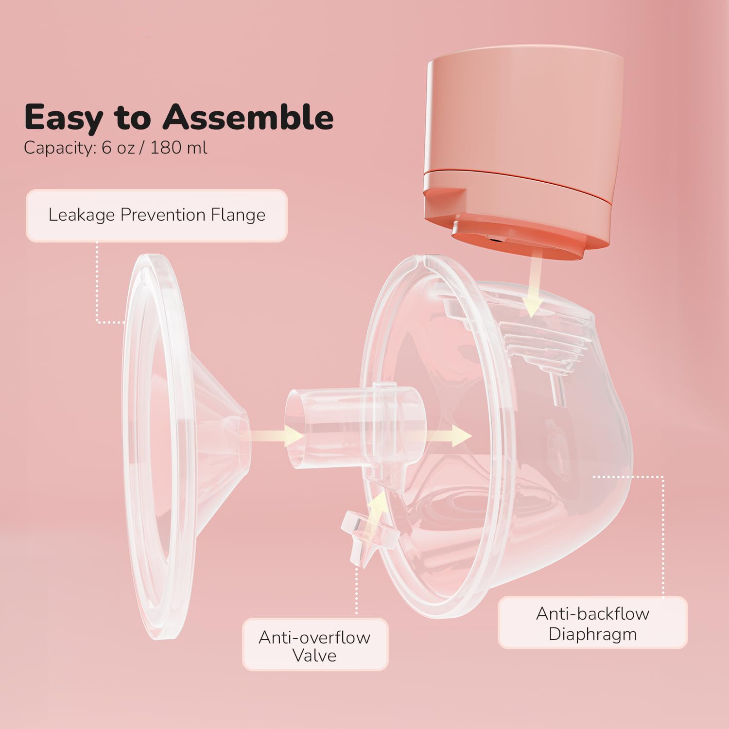 Blooming Blossom - Single Wearable Cordless Breast Pump - Pink