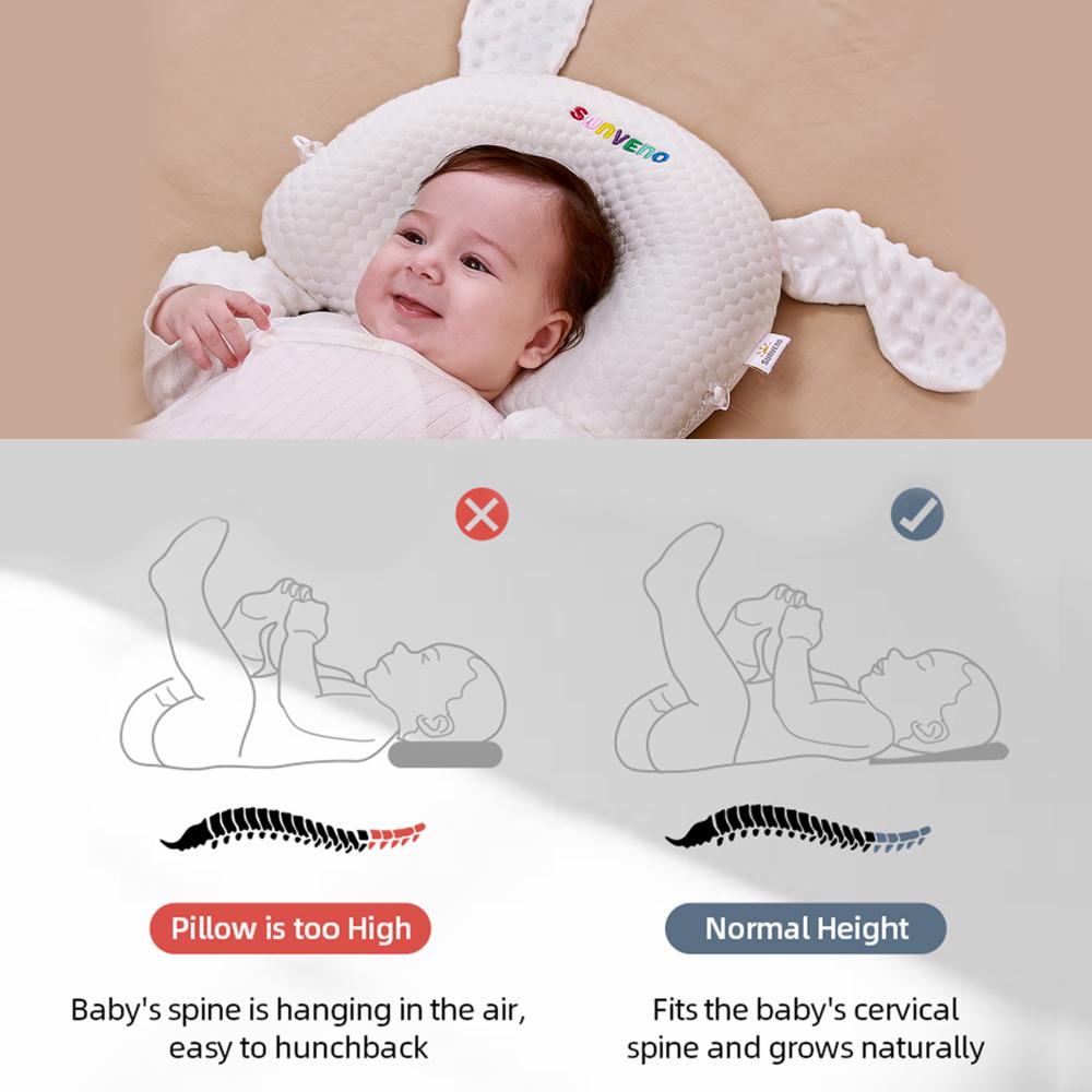 صن فينو - وسادة رأس للمواليد - أرنب - أبيض