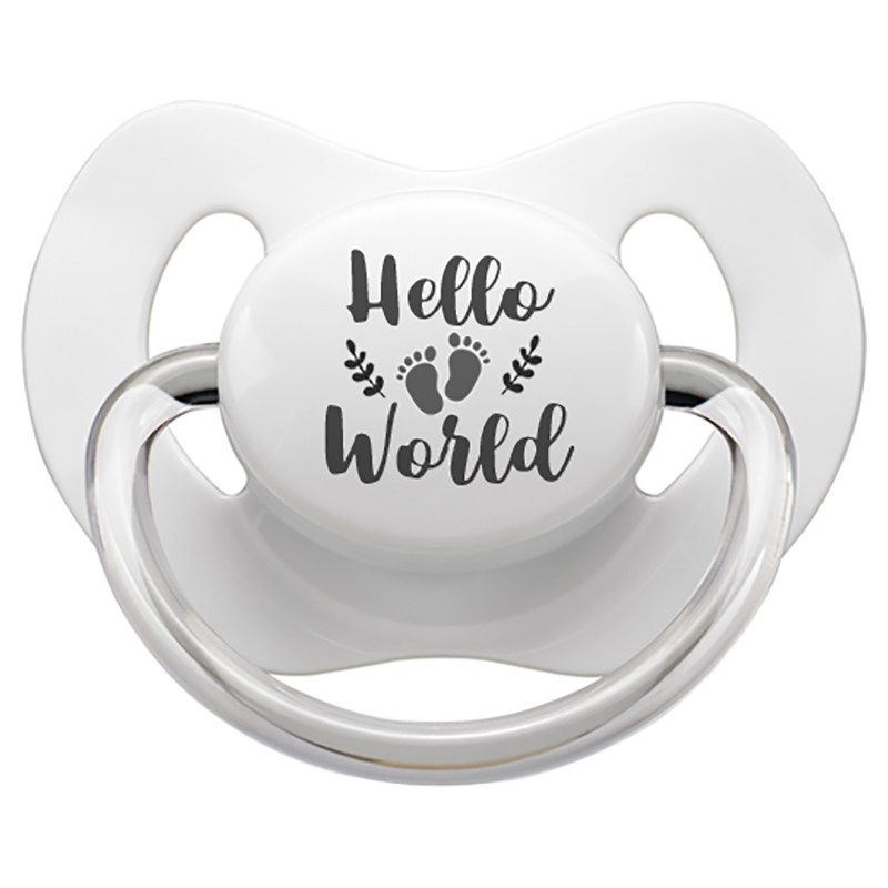 LittleMICO - Hello World Pacifier - 0-6M - White