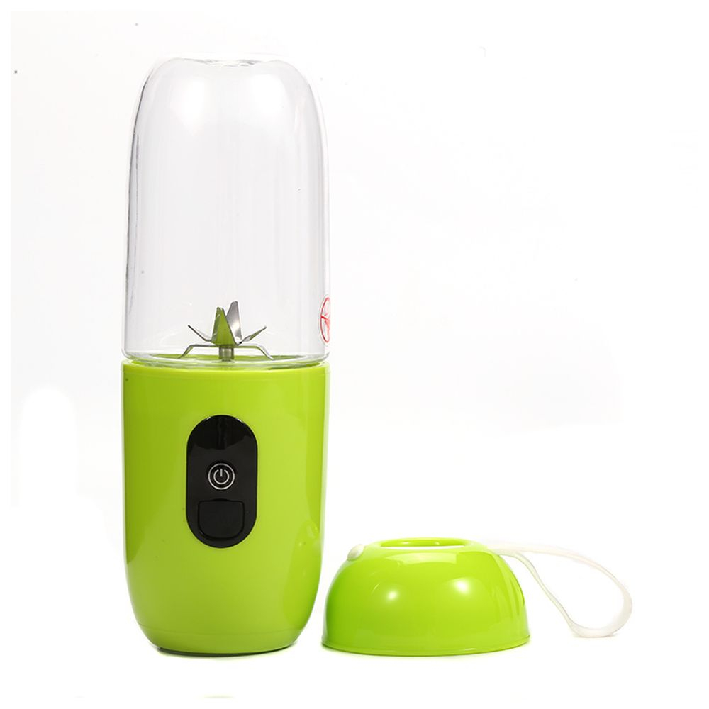 بليند إن جو - خلاط محمول 6 شفرات مع كوب وغطاء - 420 مل - أخضر