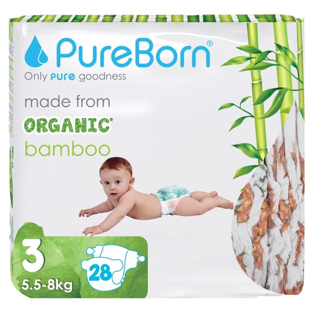 بيور بورن - حفاضات حجم 3 - 28 حفاض - قد يختلف التصميم