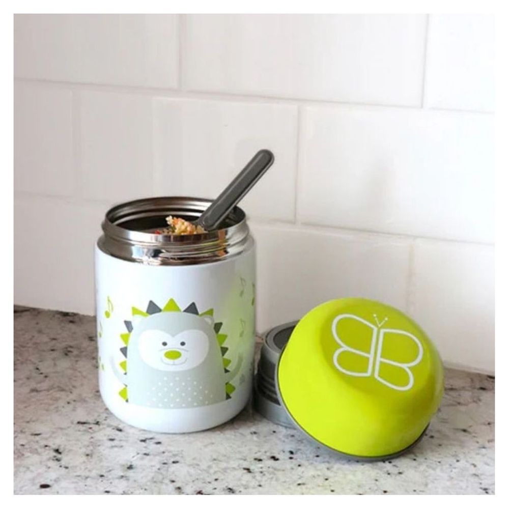 بيبي لوف حافظة طعام حرارية ملعقة وزبدية ليموني