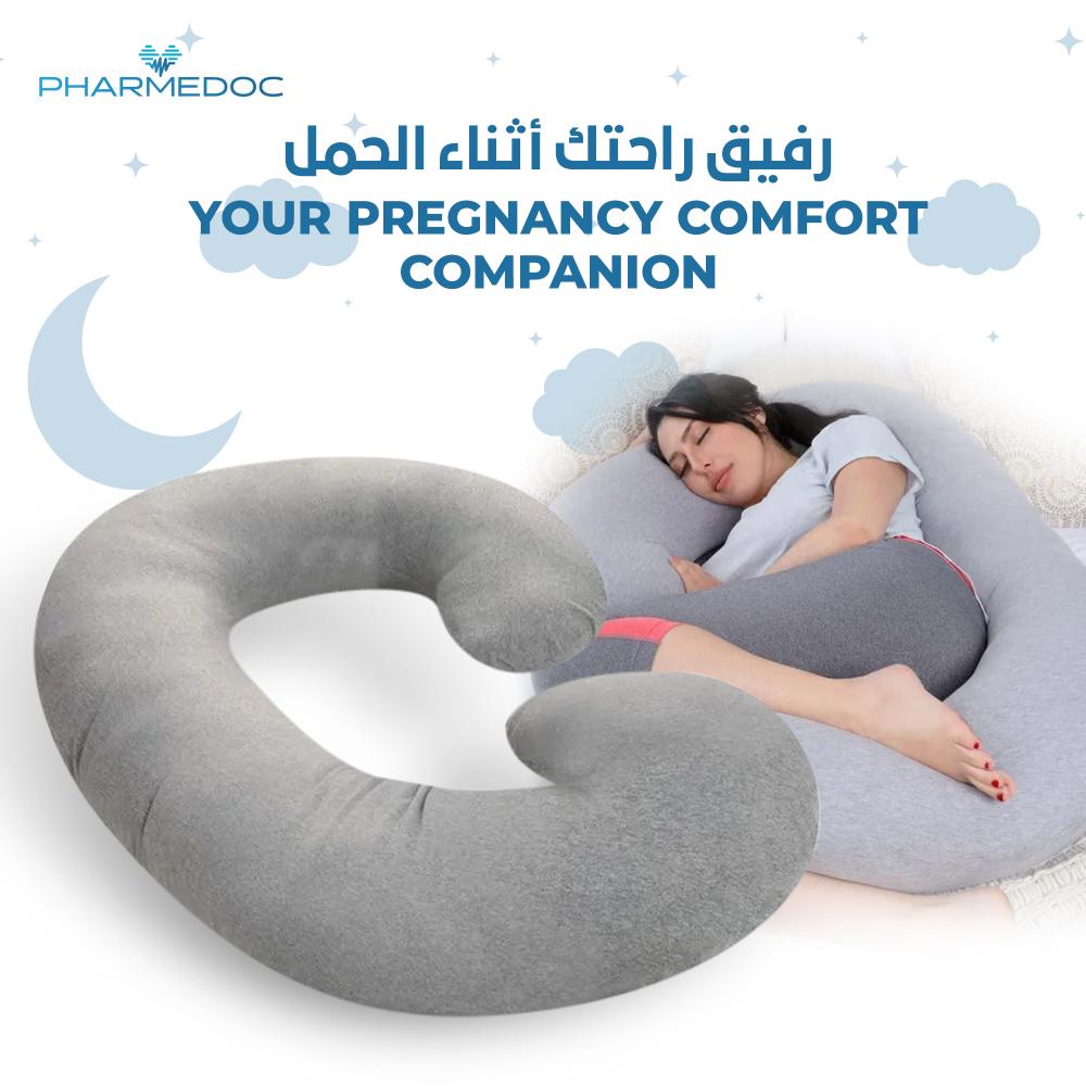 PharMeDoc - C-Shape Maternity Pillow - Dark Grey Cooling Cover