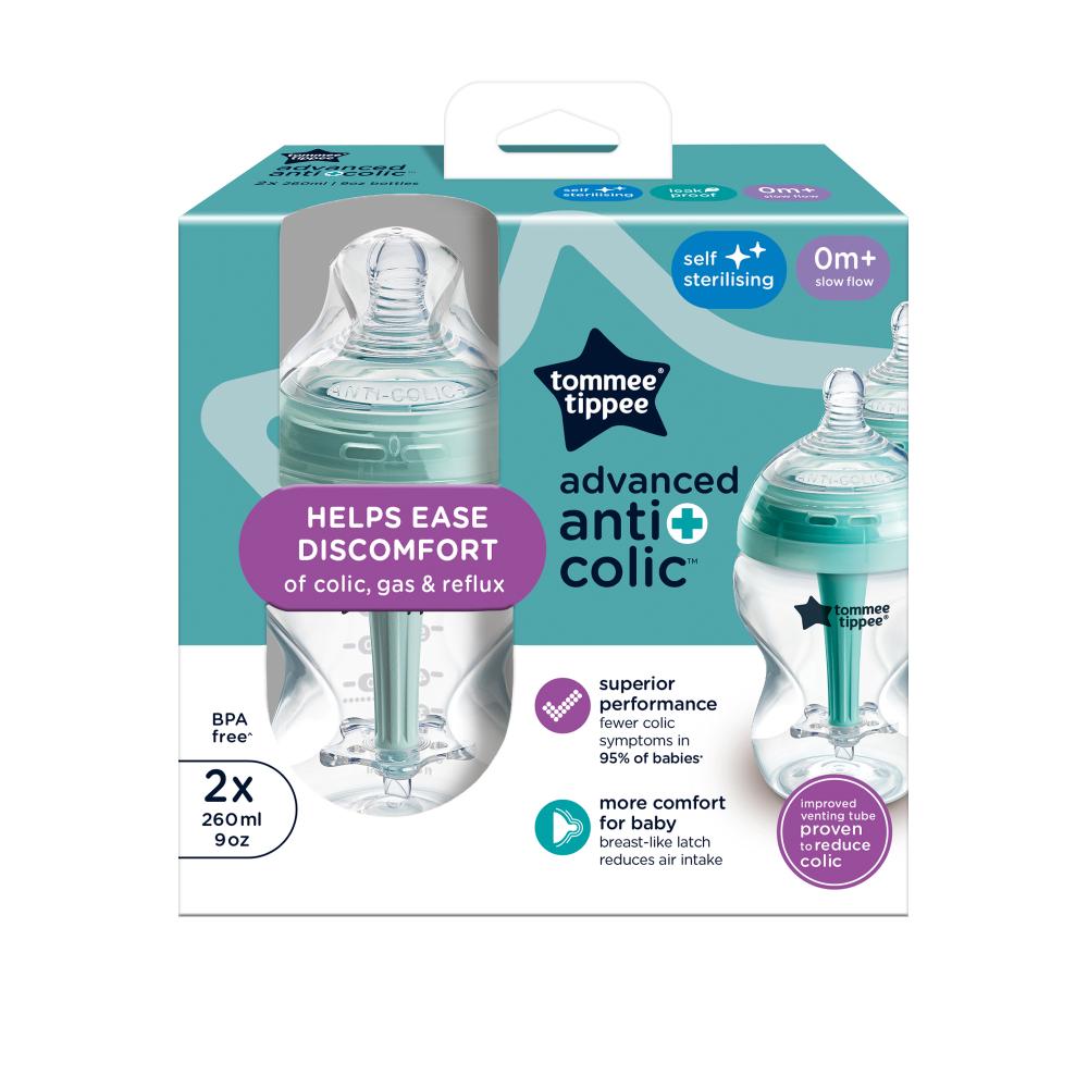 Tommee Tippee - Anti Colic Bottles Sterile - Pack of 2 - 260ml