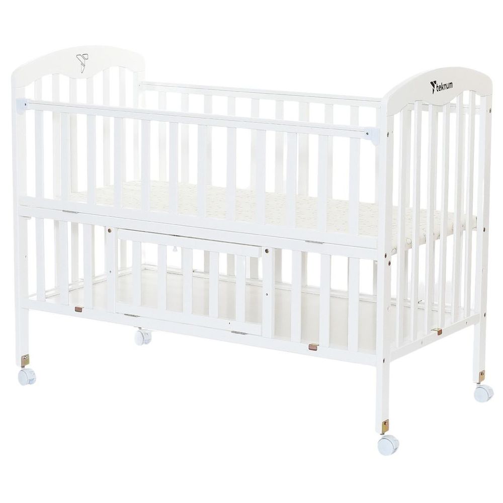 Teknum 4-in-1 Convertible Wooden Bed With Storage - White