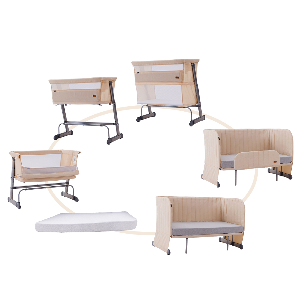 Teknum All-in-1 Bedside Crib Cot And Sofa Expansion Pack - Ivory