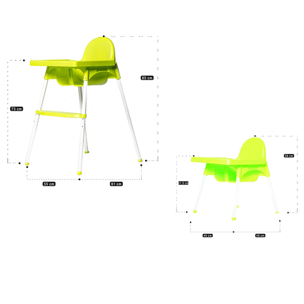 Teknum High Chair With Removable Tray - Green