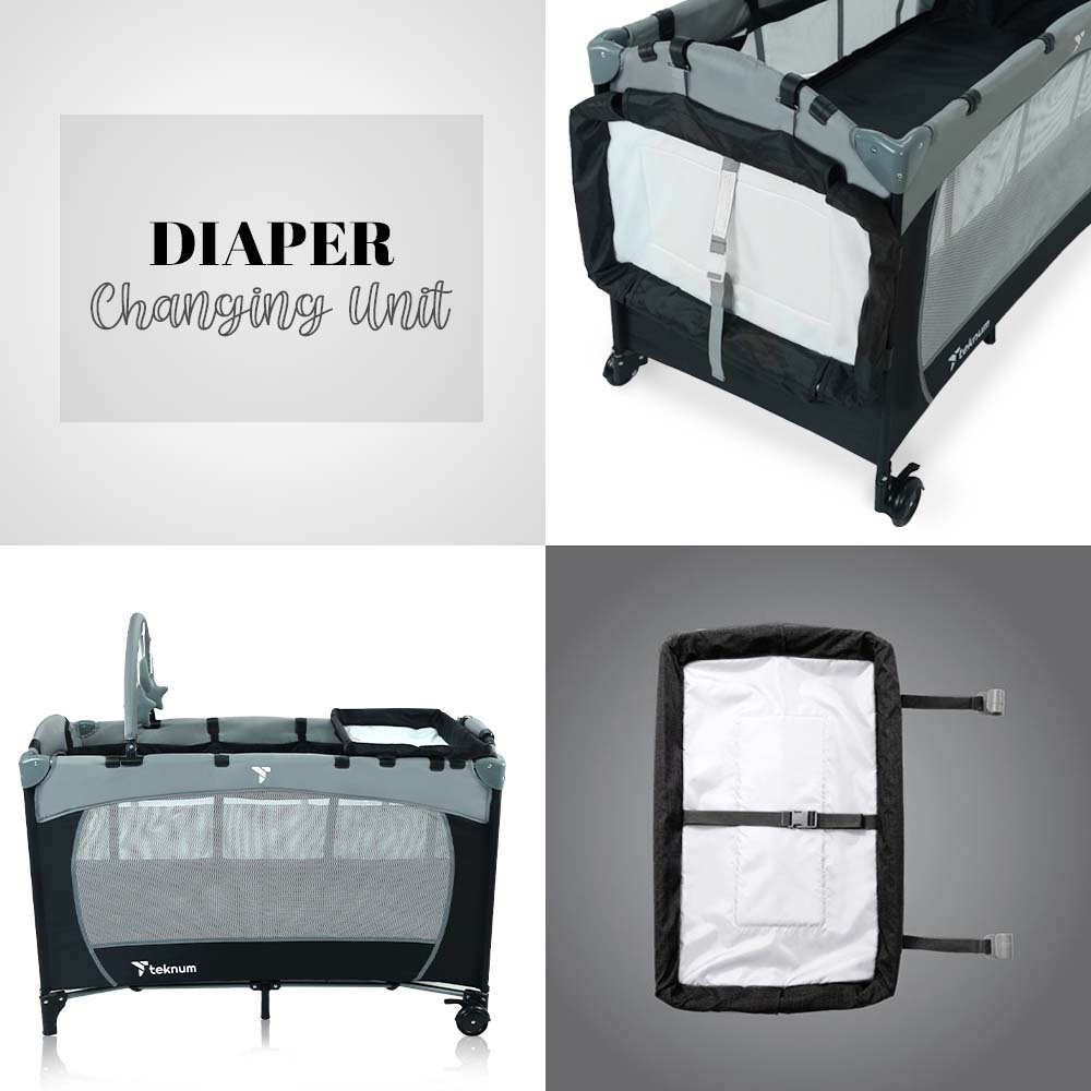 Teknum Explorer Playard and Cot Grey Buy at Best Price from Mumzworld