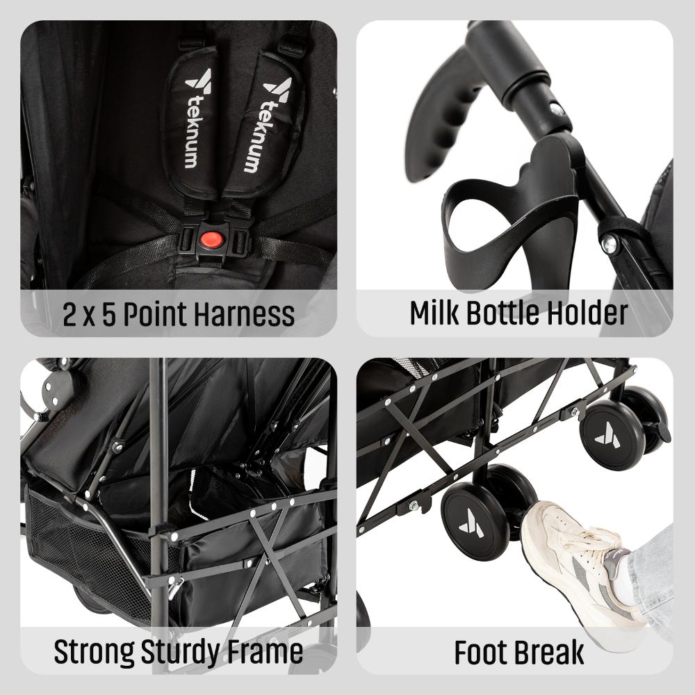 Teknum - Fellow Twin Stroller - Grey