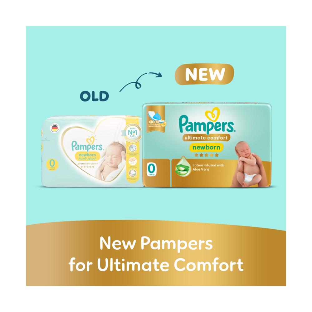 Pampers Premium Care Newborn Taped Diapers - Size 0, < 2.5kg - 30 Diapers