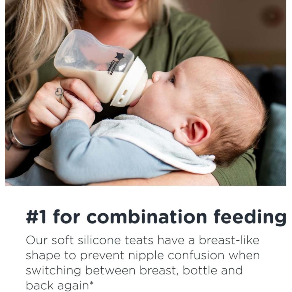 تومي تيبي - رضّاعة زجاجية ذاتية التعقيم - 150 مل