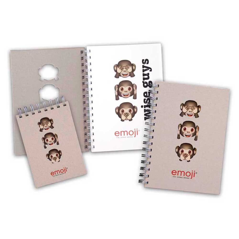 emoji - Three Monkeys Wire-O A4 Notebook - Brown