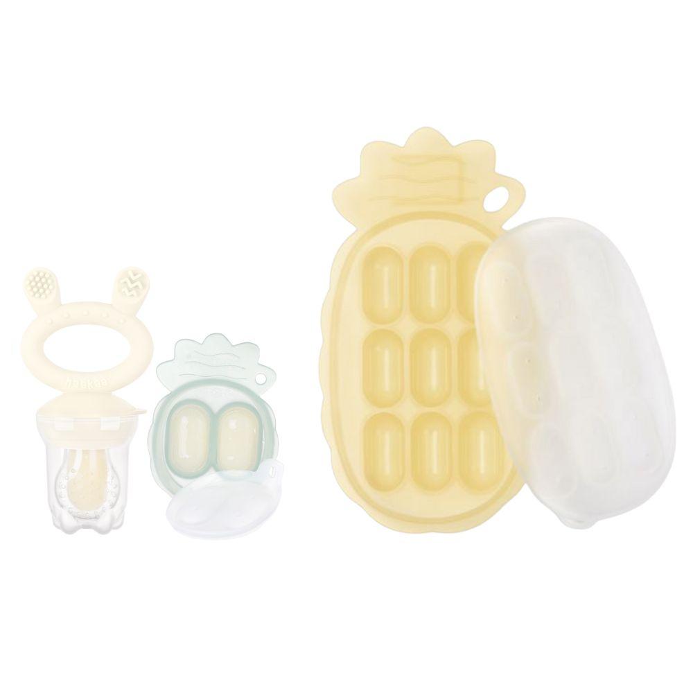 هاكا - صينية سيليكون للوجبات الخفيفة مع عضاضة طعام طازج- أناناس - شوفان