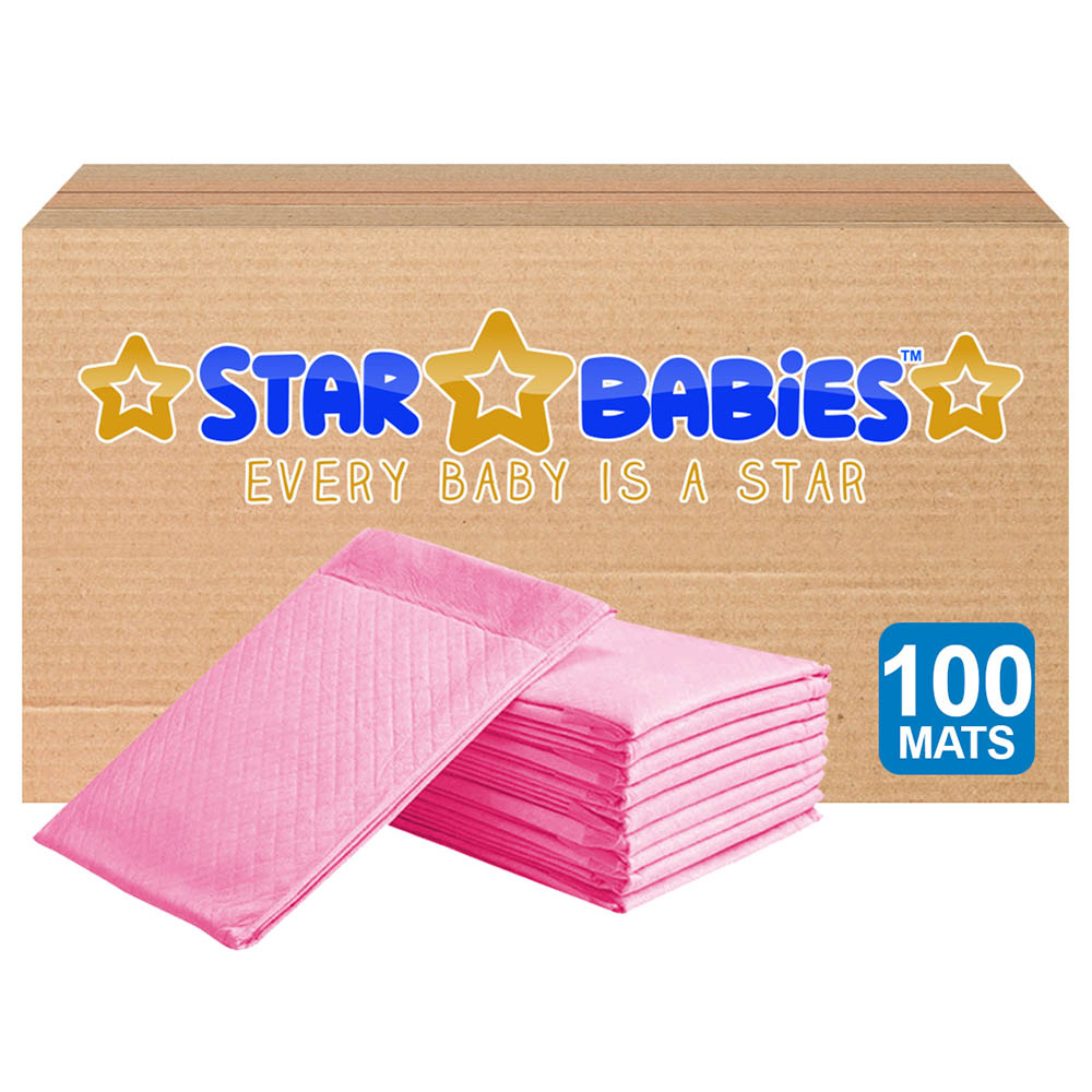Star Babies Disposable Changing Mats Pack of 100 - Pink