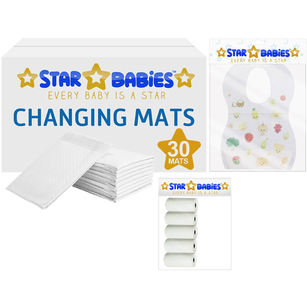 ستار بيبيز- حصائر غيار عدد 30- مراييل عدد 30- أكياس معطرة عدد 5- أبيض