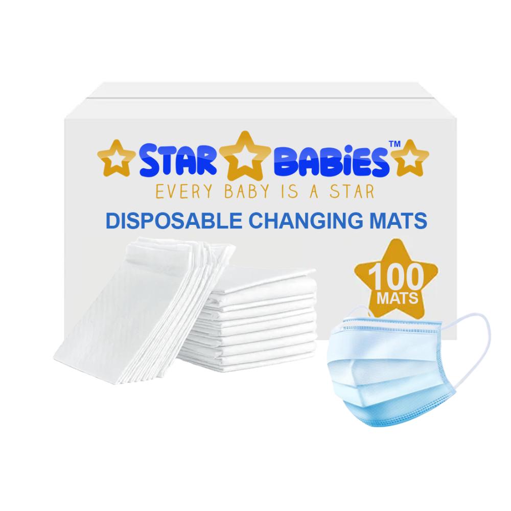 Star Babies White Disposable Changing Mats Pack of 100