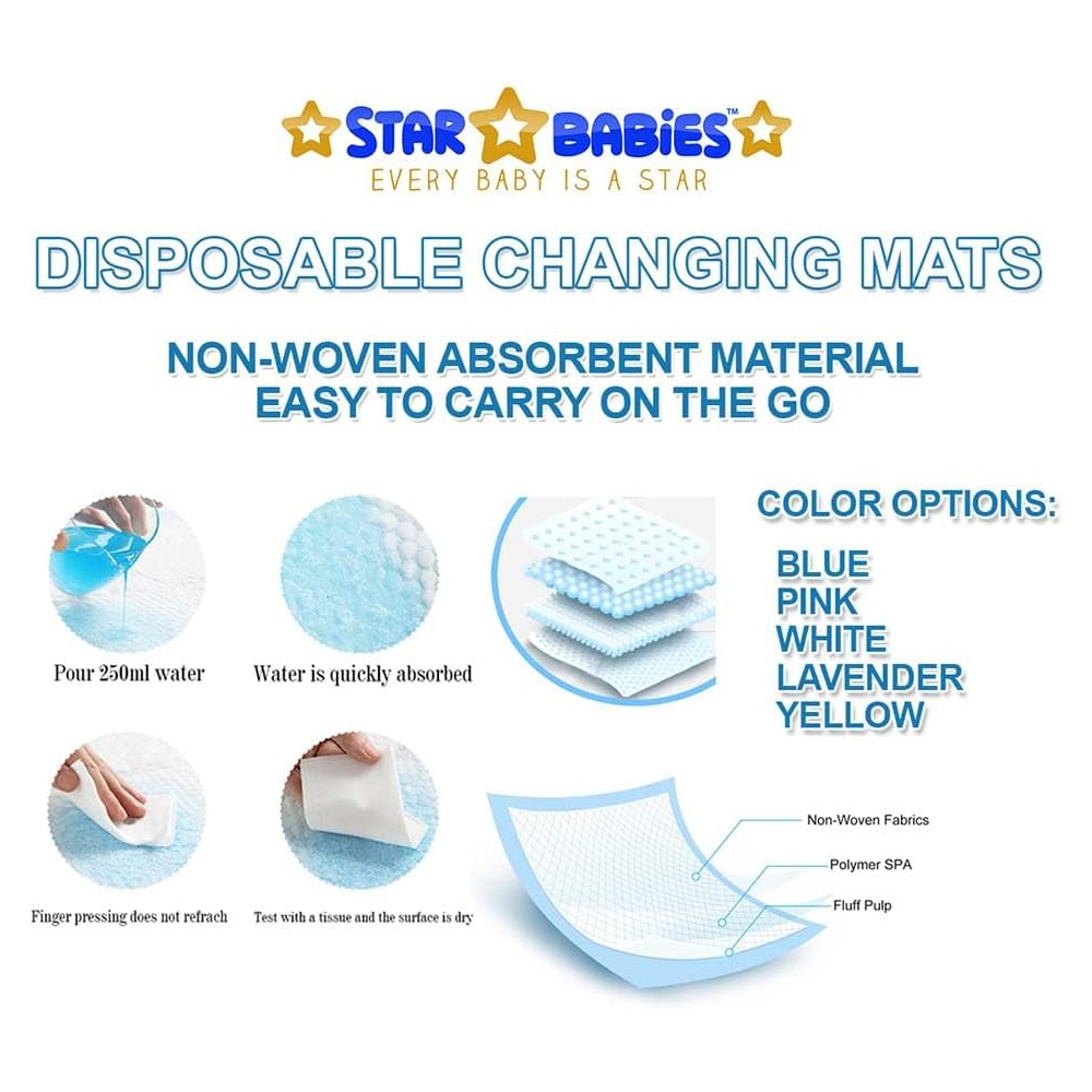 Star Babies White Disposable Changing Mats Pack of 100
