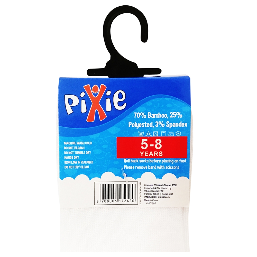 جوارب المواليد من نسيج الخيزران من ماركة بيكسي - أبيض، مجموعة من 2