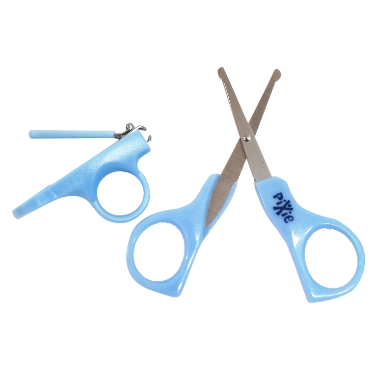 مجموعة العناية بالأظافر للمواليد + مقص ومقص الأظافر للمواليد من ماركة بيكسي - أزرق