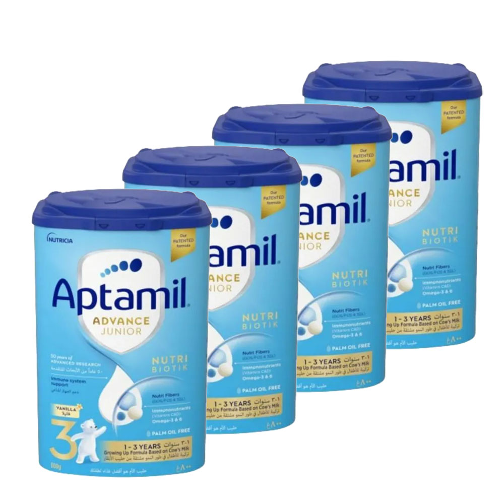 Aptamil - Palm Oil Free Advance Junior 3 Milk Formula - 800g - Pack of 4 