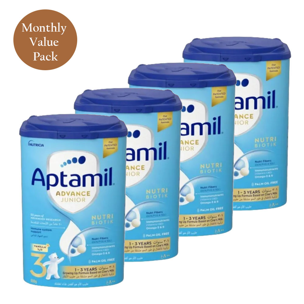 Aptamil - Palm Oil Free Advance Junior 3 Milk Formula - 800g - Pack of 4 