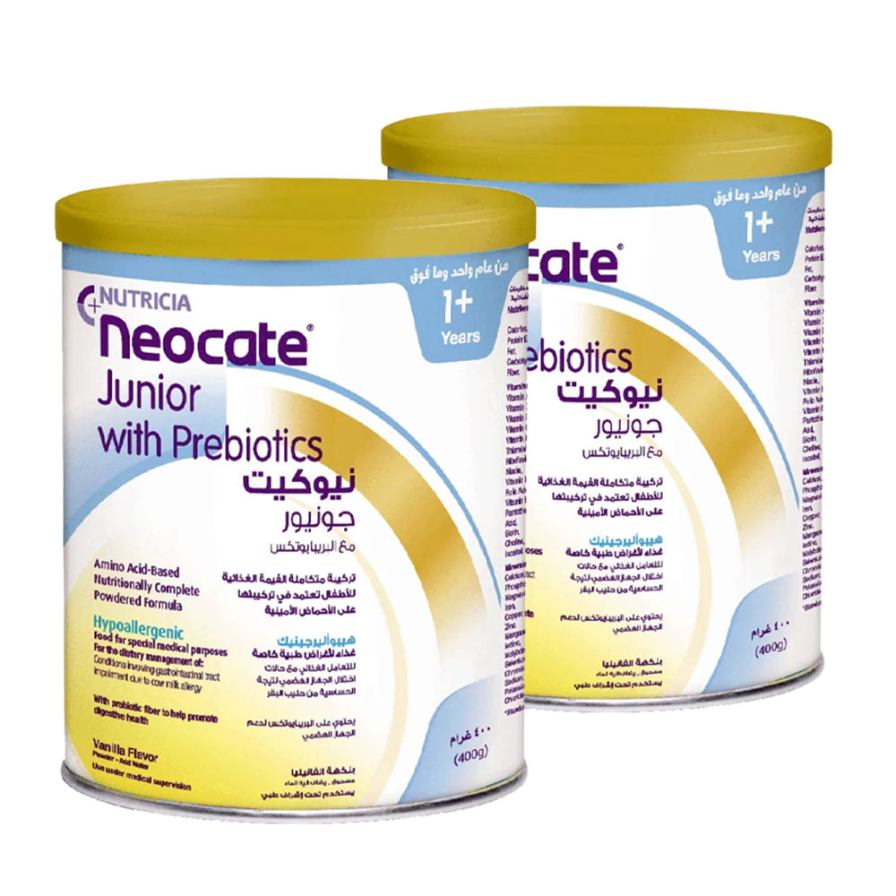 Neocate - Junior with Prebiotics Formula With Vanilla - 400g - Pack of 2